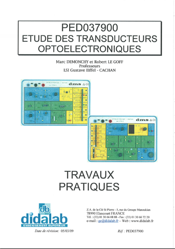 Manuel d'utilisation des modules Transducteurs Optoélectroniques (Ref - PED037900Man) 2/4