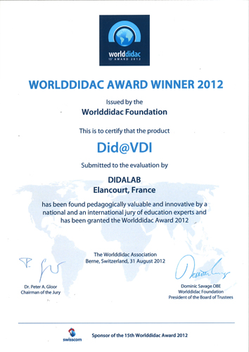 Didalab GE recompense par un Award 2012 sur le projet convergence Voie Donne Image, le Did@VDI