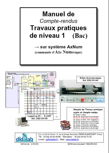 Manuel de Travaux Pratiques appliqus  l'AxNum, niveau Bac (compte-rendus), rgulation position (Rf - ERD150020) 2/4