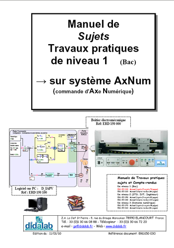 Manuel de Travaux Pratiques appliqus  l'AxNum, niveau Bac (sujets), rgulation position (Rf - ERD150030) 2/4