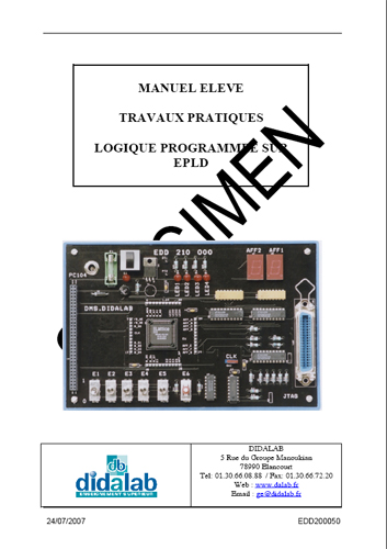 Manuel de Travaux Pratiques sujets (étudiant), étude de la logique programmable et language VHDL (Ref - EDD200050) 2/4