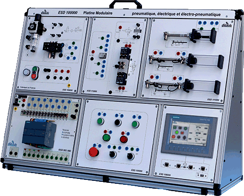 Modular trainer (pneumatic, electric, electro-pneumatic and PLC (ref: ESD100000)) 1/4