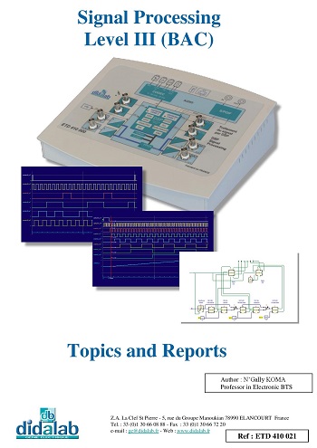 Real-time DSP signal processing, level III CITE (high school) - Practical works manual (ref: ETD410021) 2/4
