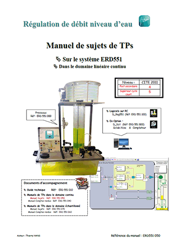 Manuel de travaux pratiques (sujets), tude d'une rgulation de niveau d'eau (Ref - ERD551050). 2/4