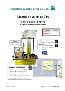 Manuel de travaux pratiques (sujets), tude d'une rgulation de niveau d'eau (Ref - ERD551050). 1/4