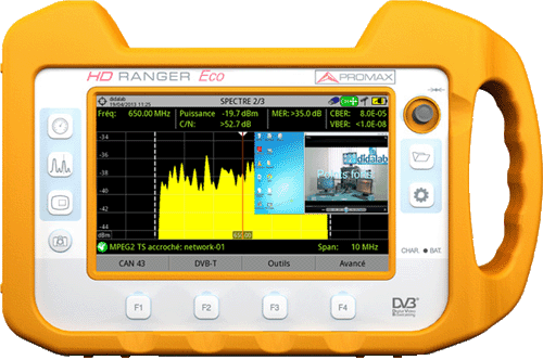 HD Ranger Eco Mesureur de champ TVB-T/T2/C/C2/S/S2 2/4