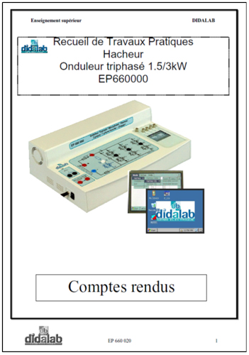 Manuels  de TPs Professeurs & Etudiants Hacheur & Onduleur triphasé 1.5 kW (Réf, EP660020) 2/4