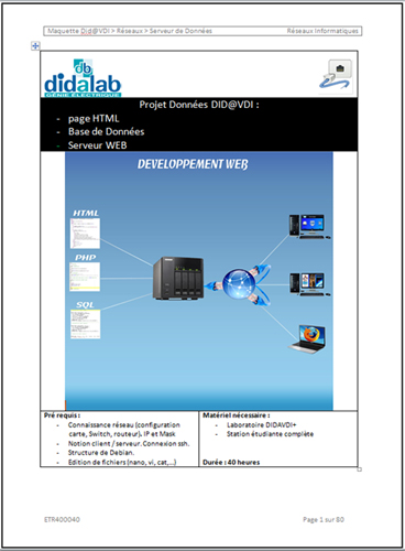 Manuel de Travaux Pratiques Développement Web (sur serveur étudiant), (Réf : ETR400040) 2/4