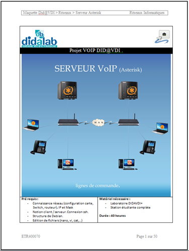 Manuel de Travaux Pratiques : Serveur VoIP en lignes de commande, (Réf : ETR400070) 2/4