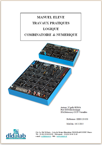 Manuel de Travaux Pratiques sujets (tudiants) de logique numrique cble (ref - EDD120050) 2/4