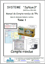 Manuel de Travaux Pratiques (comptes rendus), asservissements de vitesse et position dans le domaine linaire continu (Rf : ERD100040) 1/4