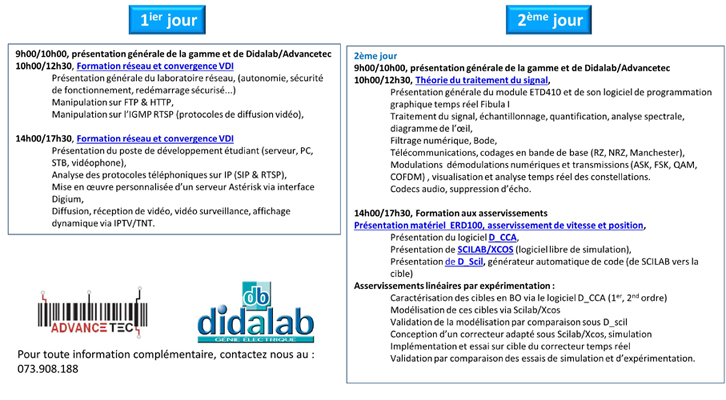 Formation Didalab (Reseau & convergence VDI, traitement du signal & prototypage rapide)