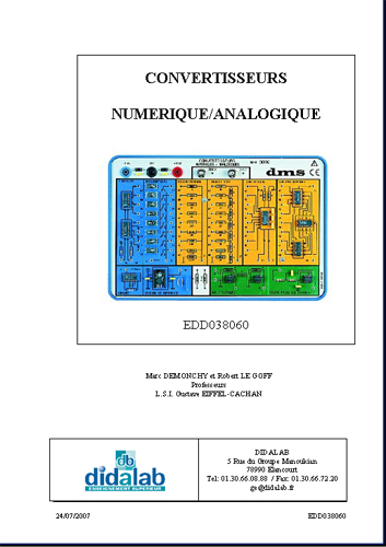 Manuel d'utilisation du module Convertisseur Numérique Analogique (Ref -  EDD038060_Man)