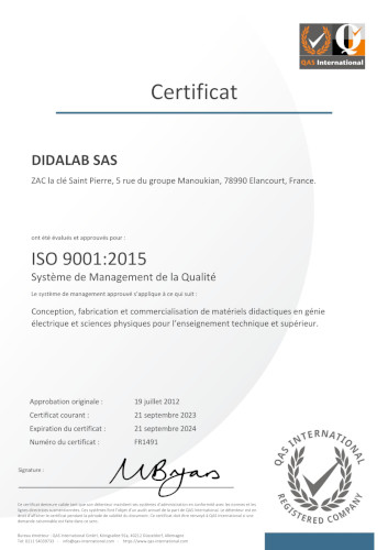 Didalab accede  la certification ISO9001/2015