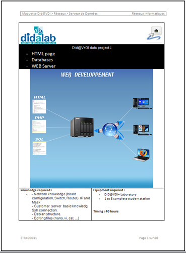 Web Development ( on students server), (Ref : ETR400041) 2/4
