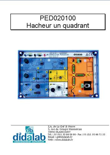 Manuel d’utilisation du module PED 020 100 hacheur dévolteur survolteur (Ref – PED020110)