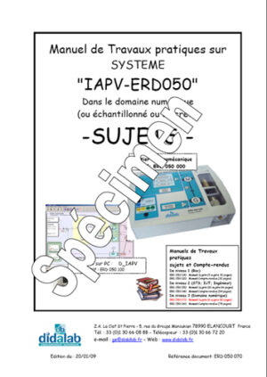 Manuel de Travaux Pratiques, niveau enseignement supérieur (sujets), régulation de vitesse et position dans le domaine numérique (Ref - ERD050070)