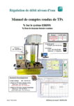 Manuel de travaux pratiques (compte rendus), étude d’une régulation de niveau d’eau (Ref – ERD551040).
