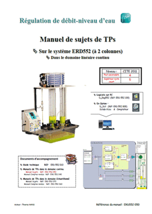 Manuel de travaux pratiques étudiant (sujets), étude d'une régulation de débit d'eau (Ref - ERD552050).