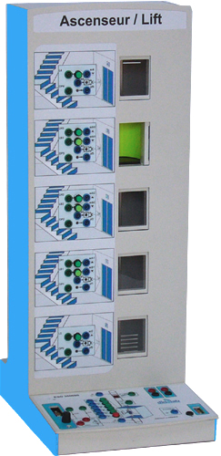 5-level elevator (50 ON/OFF Inputs/Outputs, CANopen control) - Training bench (ref: ESD350000)