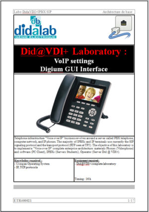 VoIP settings <i>via</i>  Digium GUI - Practical works (ref: ETR400021)