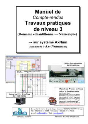 Manuel de Travaux Pratiques, niveau STS, DUT, ingénieurs (compte-rendus), Etude des asservissements de position dans le domaine échantillonné, numérique (Réf - ERD150060)