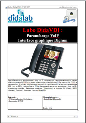 Manuel de Travaux Pratiques : Paramétrage VoIP via interface graphique Digium (RéF : ETR400020)